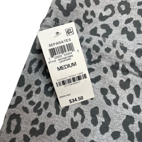 Jenni Cotton Stretch Leggings Leopard Grey Medium New - Picture 4 of 7